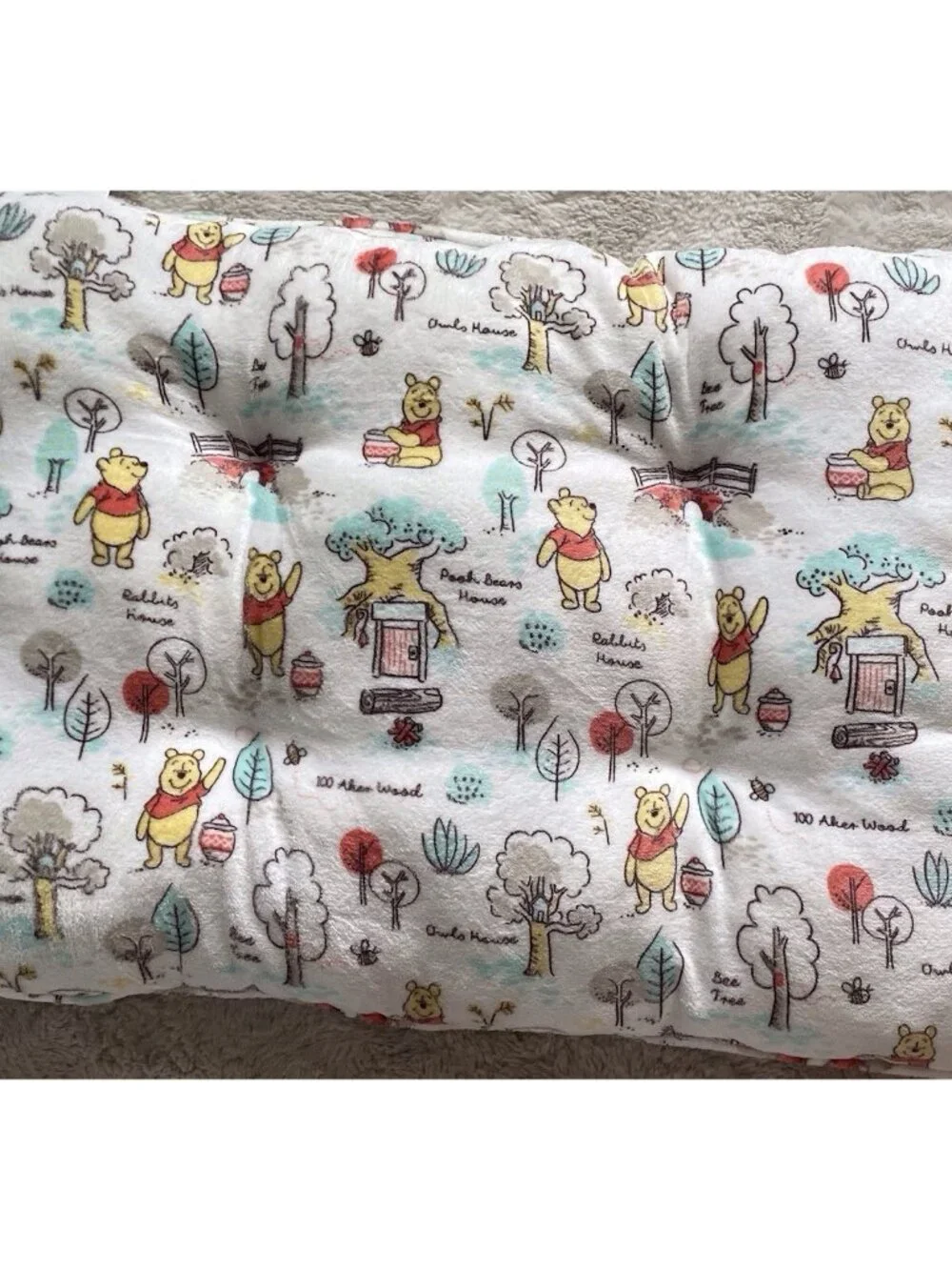 Disney Winnie The Pooh Hundred Acre Wood Dog Pet Bed Soft 33” X 22” X 4” NEW